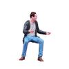 1/18 to 1/87 Scale Sitting Man Figure in Cozy Pose, Smiling Male Figure in Casual Attire - Seated Pose with Folded Legs & Relaxed Arms, Perfect for Collectors, Dioramas, & Home Decor (painted, 1/24) view 1