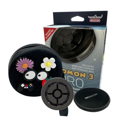 Megacom DuoMon3 Pro 1P/2P Auto Catcher, Wireless Rechargeable Pocket Auto Catcher with APP Adjustable Lights, Vibration, Sound and One Touch Reconnect - Black (Pro Version)