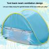 CACXKEP Blue,Beach Shell Pop Up Beach Tent with UV Protection 50+ Windproof & Quick Build with Detachable Pool view 3
