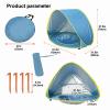 CACXKEP Blue,Beach Shell Pop Up Beach Tent with UV Protection 50+ Windproof & Quick Build with Detachable Pool view 4