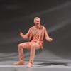 1/18 to 1/87 Scale Sitting Man Figure in Cozy Pose, Smiling Male Figure in Casual Attire - Seated Pose with Folded Legs & Relaxed Arms, Perfect for Collectors, Dioramas, & Home Decor (unpainted, 1/64) view 1