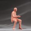 1/18 to 1/87 Scale Sitting Man Figure in Cozy Pose, Smiling Male Figure in Casual Attire - Seated Pose with Folded Legs & Relaxed Arms, Perfect for Collectors, Dioramas, & Home Decor (unpainted, 1/64) view 3