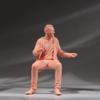 1/18 to 1/87 Scale Sitting Man Figure in Cozy Pose, Smiling Male Figure in Casual Attire - Seated Pose with Folded Legs & Relaxed Arms, Perfect for Collectors, Dioramas, & Home Decor (unpainted, 1/64) view 4