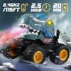 BEZGAR Monster Truck Toys - Remote Control Monster Truck with Spray, Light, Music, Dinosaur Toys for Kids, 1:20 Scale RC Truck with 360 Spins and Drifting, Remote Control Car for Boys 4-7 Gray view 2