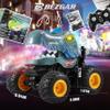 BEZGAR Monster Truck Toys - Remote Control Monster Truck with Spray, Light, Music, Dinosaur Toys for Kids, 1:20 Scale RC Truck with 360 Spins and Drifting, Remote Control Car for Boys 4-7 Gray view 3