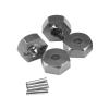 4Pcs Wheel Hex Hubs with Axle Pins for Traxxas 1/16 E-Revo Slash 4WD Summit VXL Parts view 2