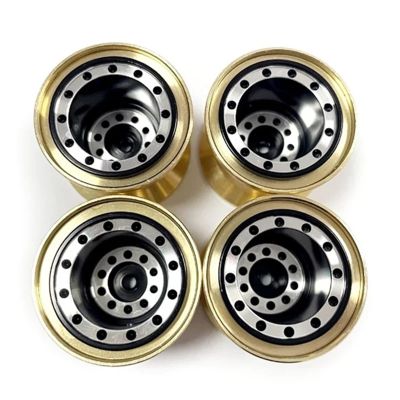 4Pcs Brass Clamp Ring Metal 1.0 Wheel Rim Wheel Hub for FMS FCX24 Max for Smasher 1/24 RC Crawler Car Upgrade Parts