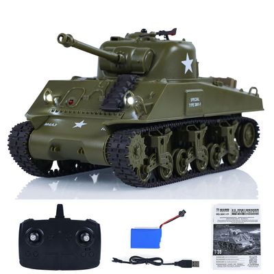 TOUCAN RC HOBBY HengLong RC Battle Tank Sherman M4A3 1/30 Scale 3841 IR Battle Radio Control Tanks Model,US in Stock