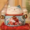 4.5" Ceramic Fortune Cat Ornament Opening Store Cashier Gift Piggy Bank-A10 view 1