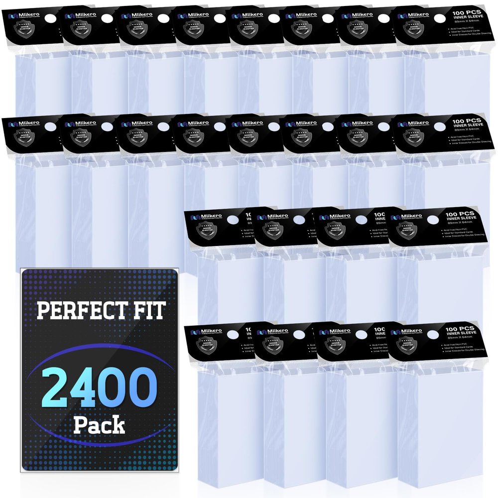2400 Pack Card Sleeves, Perfect Fit Inner Sleeves Ideal for Double-Sleeving, Trading Card Sleeve Compatible with MTG, TCG, Gaming Cards