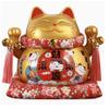 6" Ceramic Fortune Cat Ornament Opening Store Cashier Gift Piggy Bank-Golden view 1