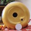 6" Ceramic Fortune Cat Ornament Opening Store Cashier Gift Piggy Bank-Golden view 3