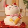 4.5" Ceramic Fortune Cat Ornament Opening Store Cashier Gift Piggy Bank-A20 view 1