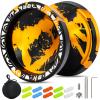 Professional Responsive Yoyo X6 for Kids Beginner, Dual Function Fingerspin Yo yo with Unresponsive Yoyo Bearing Kits, 10 Strings, Yo-Yo Case (Black Gold) view 1
