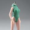 1/12 Scale Female Clothes Zipper Tight Bodysuit for 6-inches Action Figure Body Doll, Female Action Figure Turtleneck Sleeveless Jumpsuit Clothing 1/12 Doll Costume Accessory (Green) view 2