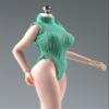 1/12 Scale Female Clothes Zipper Tight Bodysuit for 6-inches Action Figure Body Doll, Female Action Figure Turtleneck Sleeveless Jumpsuit Clothing 1/12 Doll Costume Accessory (Green) view 3