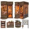 Spilay DIY Miniature Book Nook Kit, Dollhouse Tiny House Model Build Bookshelf Decor, Bookends Model Kit with dust Cover & LED for Teens and Adults Gifts(Magic Shop) view 1