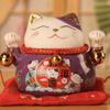 4.5" Ceramic Fortune Cat Ornament Opening Store Cashier Gift Piggy Bank-A11 view 1