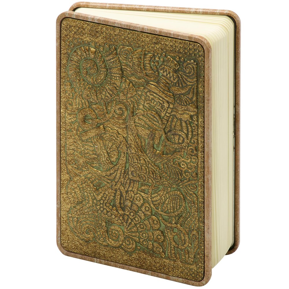 Primitives by Kathy Sea Creatures Journal, embossed vintage sea creatures design, textured faux leather, patina finish, 160 unlined pages, open spine binding lays flat, for writing, sketching, beach themed gift