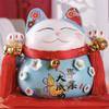 6.5" Ceramic Fortune Cat Ornament Opening Store Cashier Gift Piggy Bank-A6 view 1