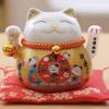 4.5" Ceramic Fortune Cat Ornament Opening Store Cashier Gift Piggy Bank-A2 view 1