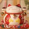 4.5" Ceramic Fortune Cat Ornament Opening Store Cashier Gift Piggy Bank-A21 view 1