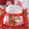 6.5" Ceramic Fortune Cat Ornament Opening Store Cashier Gift Piggy Bank-A7 view 1