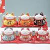 6.5" Ceramic Fortune Cat Ornament Opening Store Cashier Gift Piggy Bank-A7 view 2