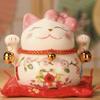 5" Ceramic Fortune Cat Ornament Opening Store Cashier Gift Piggy Bank-A3 view 1