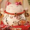 4.5" Ceramic Fortune Cat Ornament Opening Store Cashier Gift Piggy Bank-A15 view 1