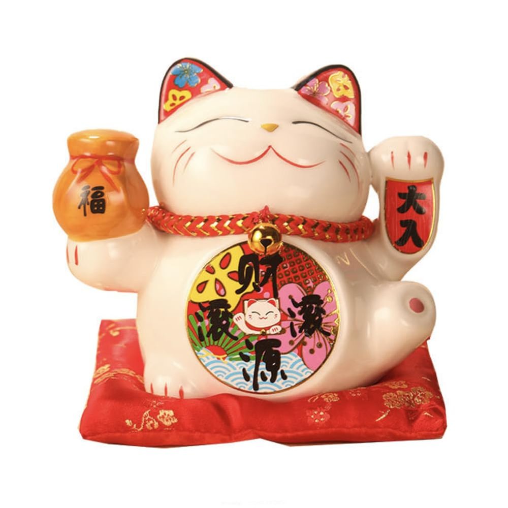 5" Ceramic Fortune Cat Ornament Opening Store Cashier Gift Piggy Bank-A1