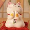 4.5" Ceramic Fortune Cat Ornament Opening Store Cashier Gift Piggy Bank-A17 view 1