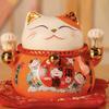 4.5" Ceramic Fortune Cat Ornament Opening Store Cashier Gift Piggy Bank-A13 view 1