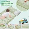 Toddler Nap Mat with Pillow and Blanket,Soft Slumber Bags for Girls,Kids Sleeping Bags with Roll Up Design,Green Floral Nap Mats for Preschool,Daycare,Kindergarten,Fits Ages 3-6 Years Old-Green view 3