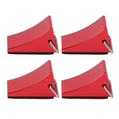 4 pcs RC Model Car Wheel Chock Good Fixation Anti Slip Bottom RC Aluminum Alloy Wheel Chock Redcat Gen8 Axial SCX10 (Red)