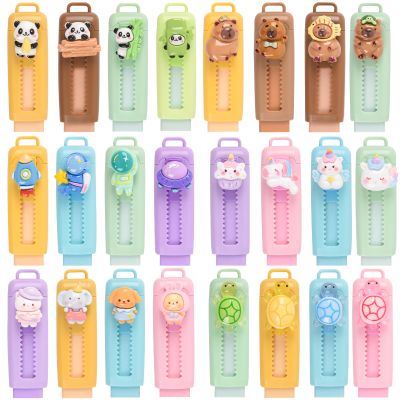 24 Pcs Cute Retractable Eraser for Pencils Cute Supplies Kawaii Erasers Fun Cartoon Erasers Classroom Supplies Party Favors Gift