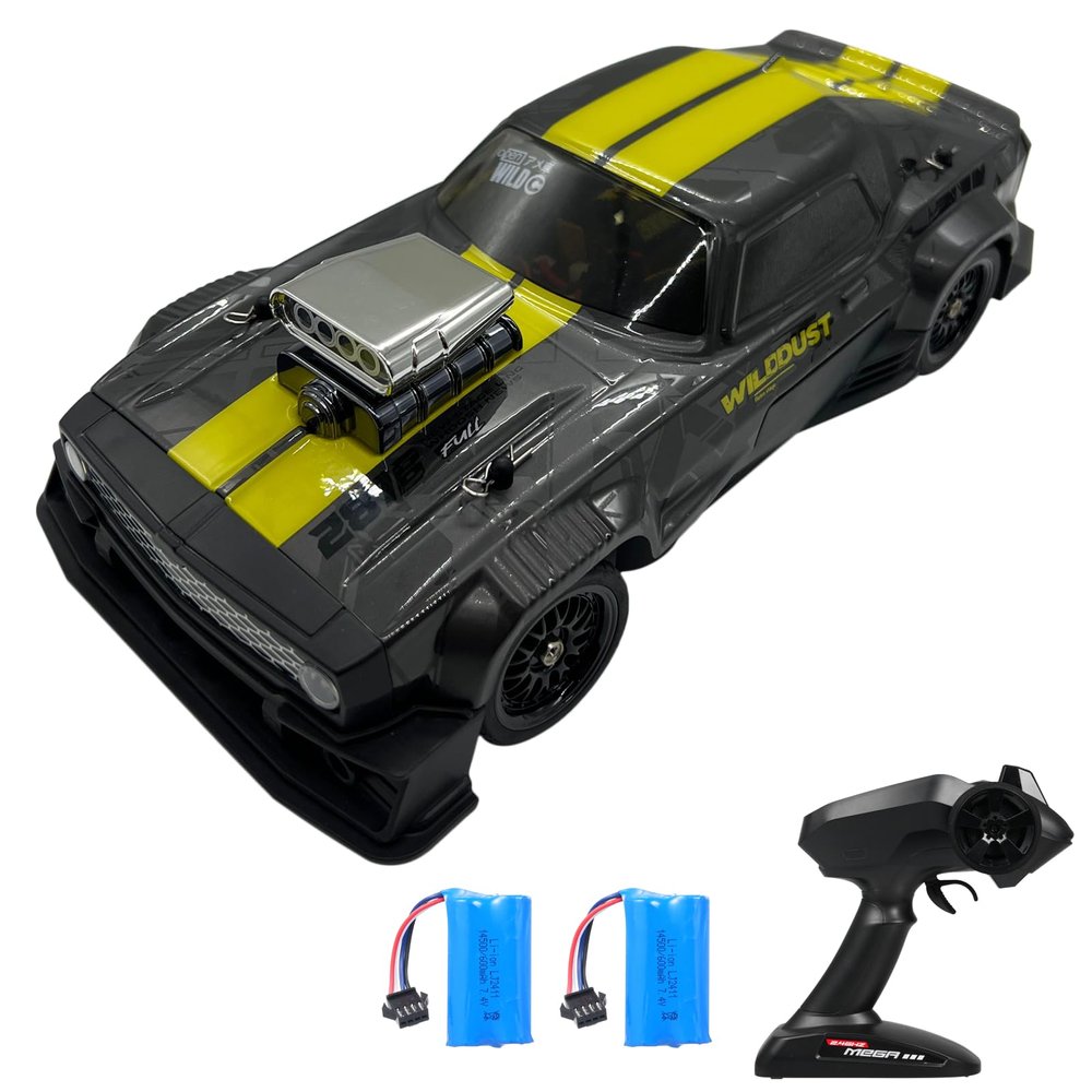 Authticar Remote Control Drift Car, 2.4GHz 1:16 Scale 4WD 50KM/H High Speed Model Vehicle with Gyro, LED Lights Drifting Tires, Rechargeable Electric Toy Birthday Gifts for s s Teen