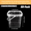 50PCS 10 oz Slime Containers with Lids and Handles, Plastic 300ml Storage Bucket Containers, Clear Empty Slime Buckets for Slime DIY Slime, Art Craft, Pigment, Small Tools, Part Material view 2