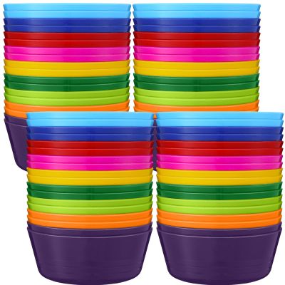 Foaincore Kids Plastic Bowls 10 oz Cereal Snack Microwave Dishwasher Safe Toddler Bowls Kids Colorful Snack Children Salad Dessert Soup Supplies(9 Colors,36 Pcs)