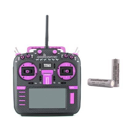 RadioMaster TX16S MAX MKII Carbon Purple JB Color with Sound Pack Hall Gimbal Remote Control RC Transmitter ELRS Mode 2 (ELRS Mode 2 with 18650)