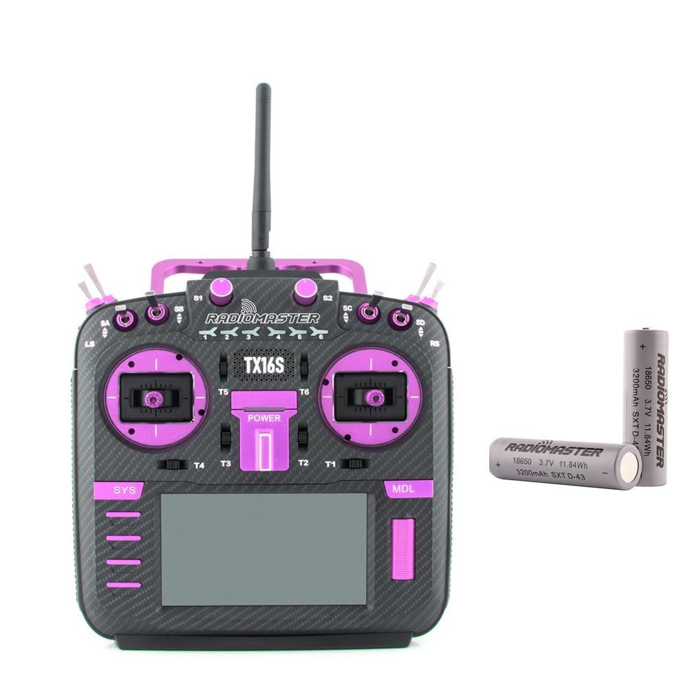RadioMaster TX16S MAX MKII Carbon Purple JB Color with Sound Pack Hall Gimbal Remote Control RC Transmitter ELRS Mode 2 (ELRS Mode 2 with 18650)
