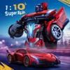 V991 2-in-1 Transform Robot RC Car, 1:10 Large Transform Toys Remote Control Car with Gesture Sensing, One-Key Deformation, LED Lights & Sound Effects, Cool Toy Gift for Boys and Girls 4-6 7 8 9(Red) view 2