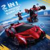 V991 2-in-1 Transform Robot RC Car, 1:10 Large Transform Toys Remote Control Car with Gesture Sensing, One-Key Deformation, LED Lights & Sound Effects, Cool Toy Gift for Boys and Girls 4-6 7 8 9(Red) view 3