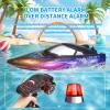 Authticar RC Jet Boat, 30KM/H Fast RC Boat, 2.4Ghz RC Speedboat with 370 Motor Water Cooling System Low Power Reminder Off Water Sensing Gift for Teen Adults view 3