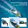 Authticar RC Boat, 30KM/H High Speed RC Boat, 2.4Ghz RC Speedboat with 370 Motor Water Cooling System Low Power Reminder Off Water Sensing Gift for Teen Adults view 4