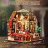 Foyucool DIY Miniature House Kit, Dollhouse Kit with Music and LED Light, Mini House Building Kits for for Adult to Building, Christmas Home Decorations Gifts for Family and Friends, Bookhouse view 2