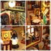 Foyucool DIY Miniature House Kit, Dollhouse Kit with Music and LED Light, Mini House Building Kits for for Adult to Building, Christmas Home Decorations Gifts for Family and Friends, Bookhouse view 4