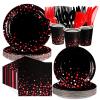 Grencian 168 Pcs Red and Black Birthday Party Decorations, Serves 24 view 1