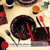 Grencian 168 Pcs Red and Black Birthday Party Decorations, Serves 24 view 3