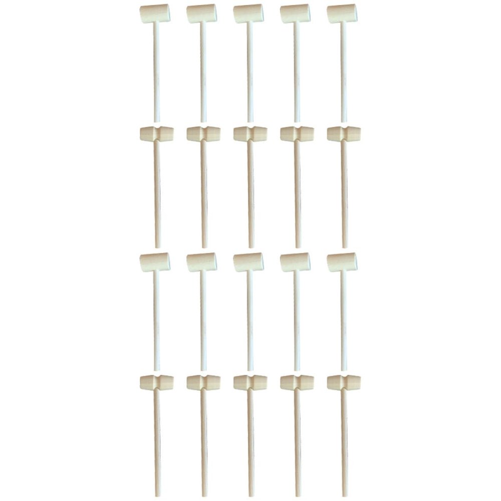 JOINPAYA 20pcs Mini Wooden Hammer Toy Natural Mallets for Boy Girl Smooth Safe Design for Hand-Eye Coordination Hands Play for Boys Girls
